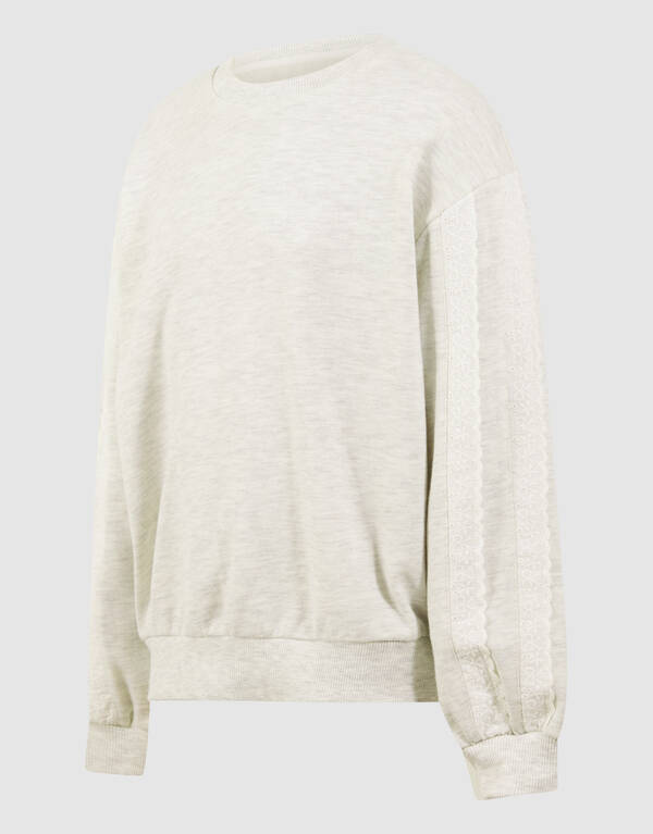 Ruffle Sweater Lichtgrijs SHOEBY GIRLS