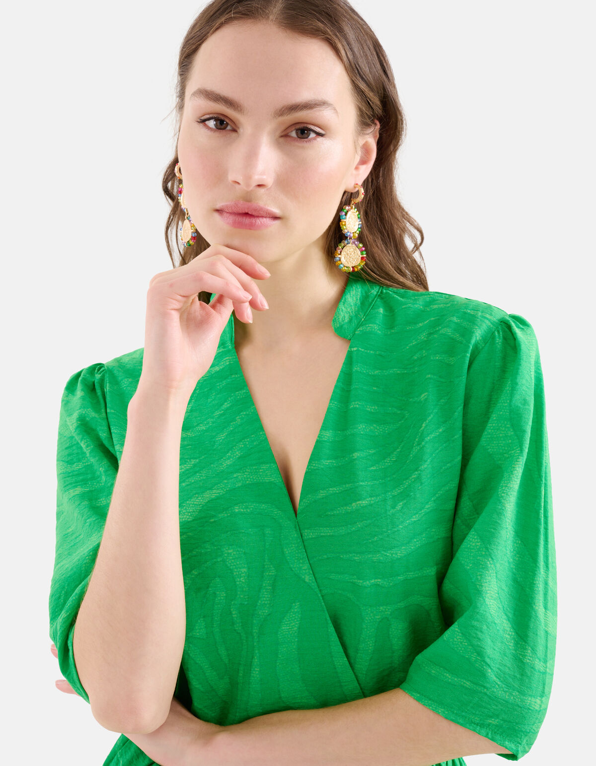 Zebra Print Jurk Groen SHOEBY WOMEN