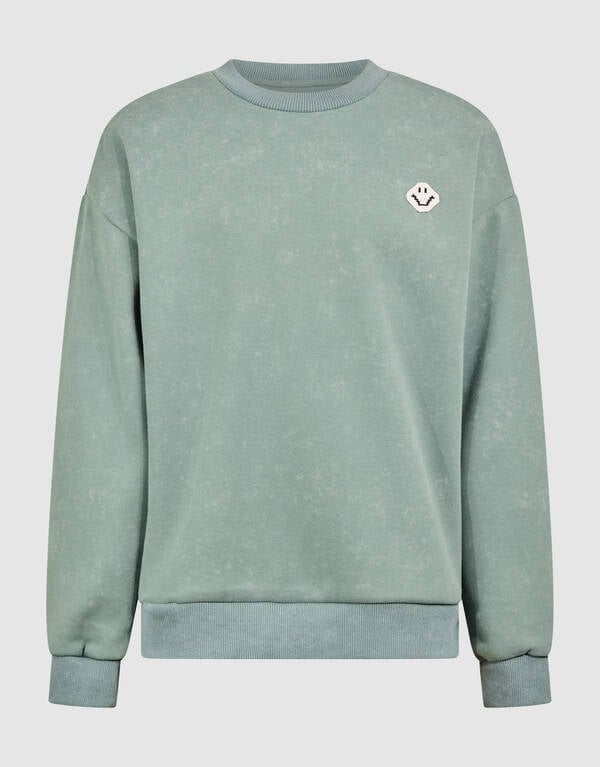 Printed Smiley Sweater Groen SHOEBY BOYS