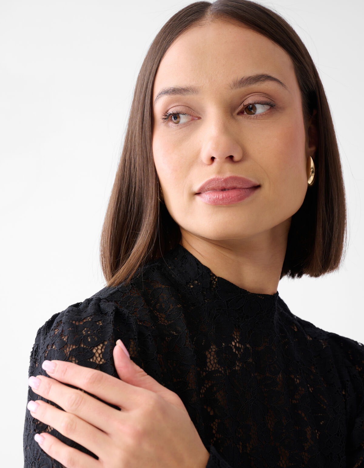 Two Tone Kanten Top Zwart SHOEBY WOMEN