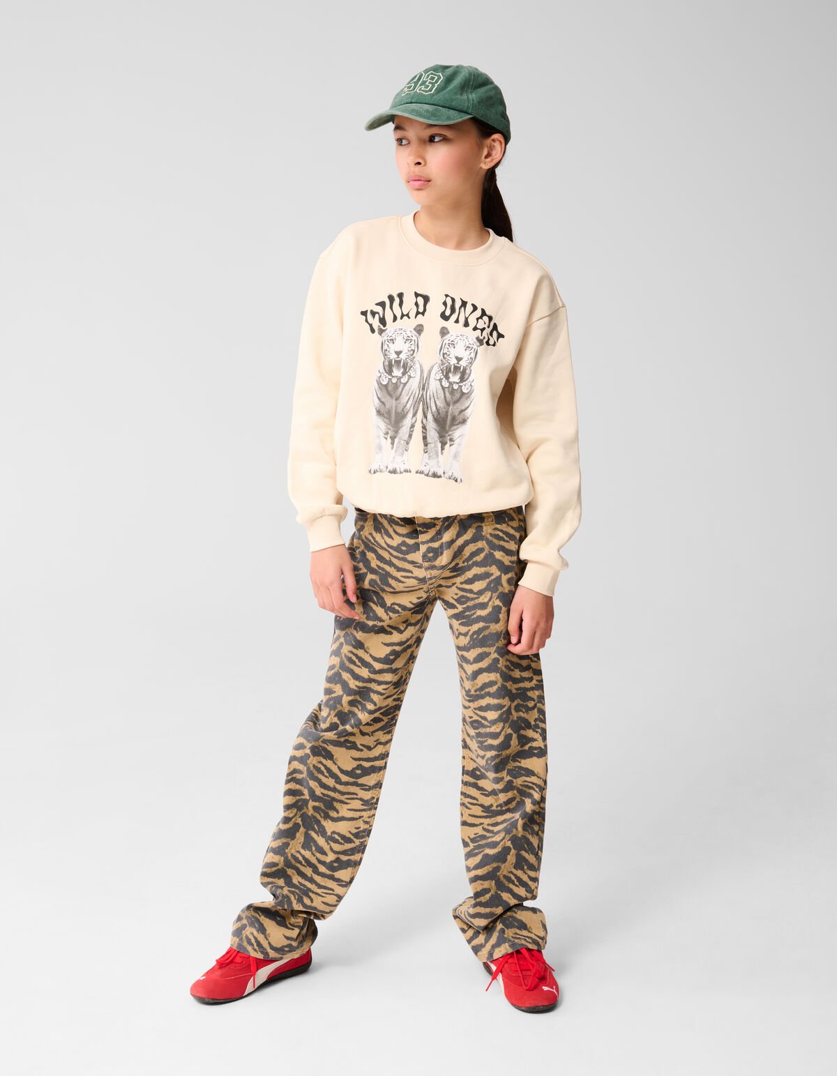 Tijger Artwork Sweater Gebroken Wit SHOEBY GIRLS