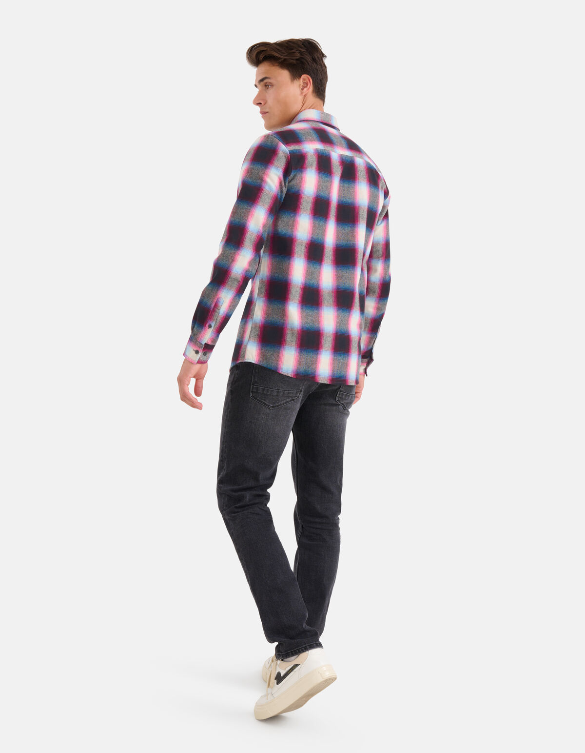 Fluor Ruiten Overhemd Roze SHOEBY MEN