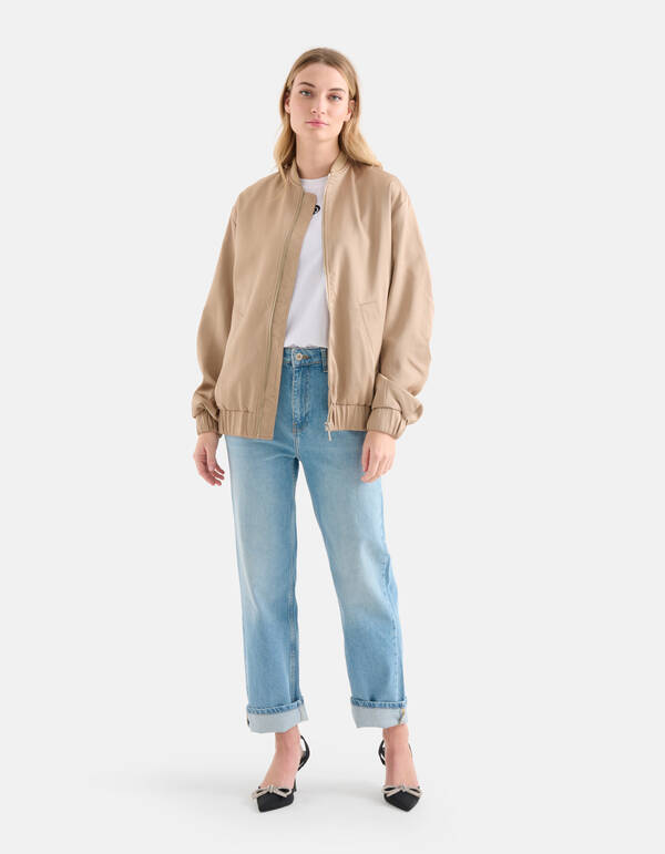 Satijnen Bomberjack Beige SHOEBY WOMEN