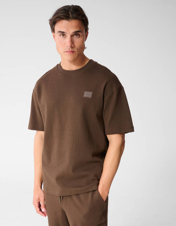 Spark Label T-shirt Donkerbruin SHOEBY MEN