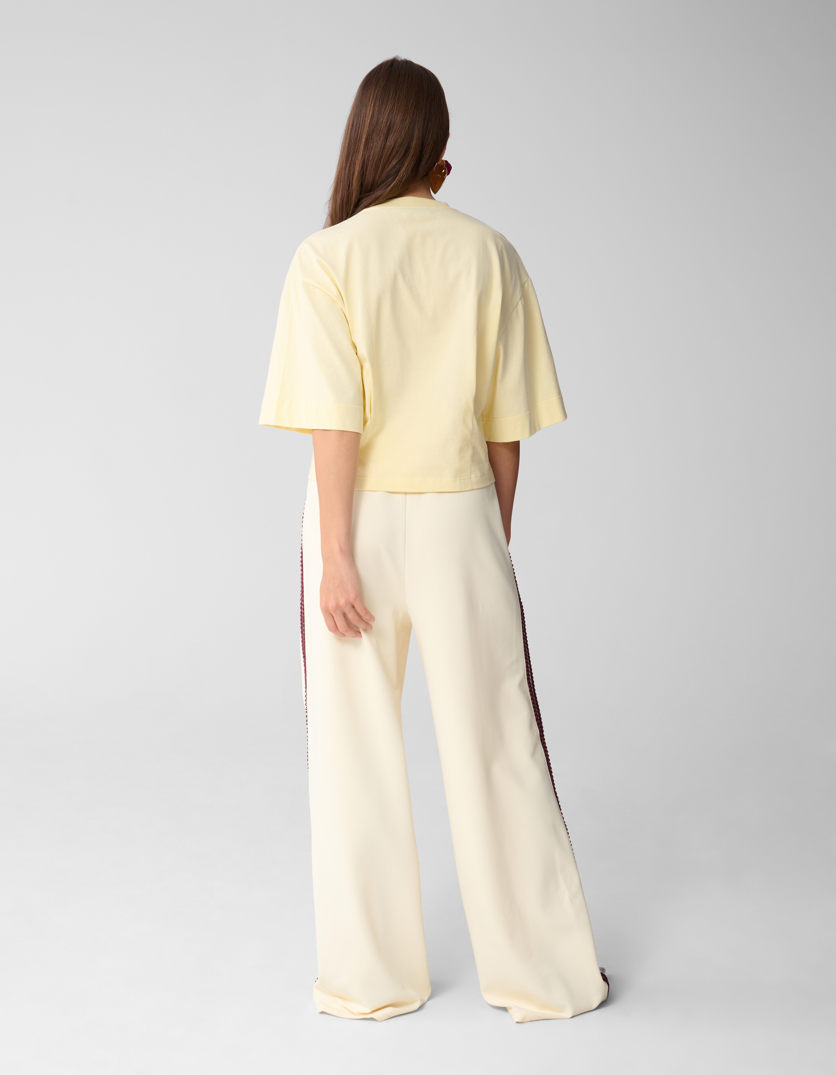 Tape Wide Leg Broek Lichtgeel SHOEBY WOMEN