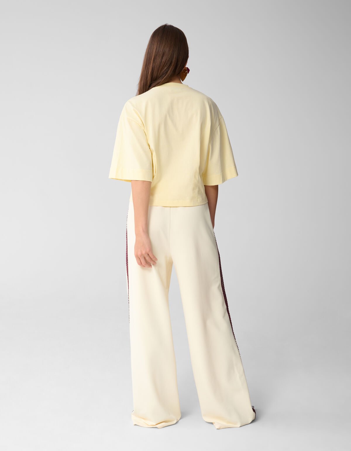 Tape Wide Leg Broek Lichtgeel SHOEBY WOMEN