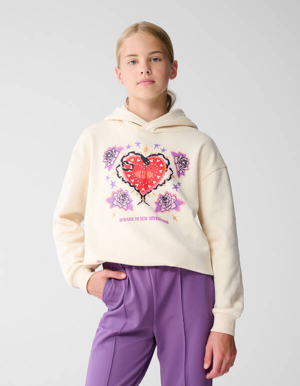 Vida Artwork Hoodie Gebroken Wit SHOEBY GIRLS