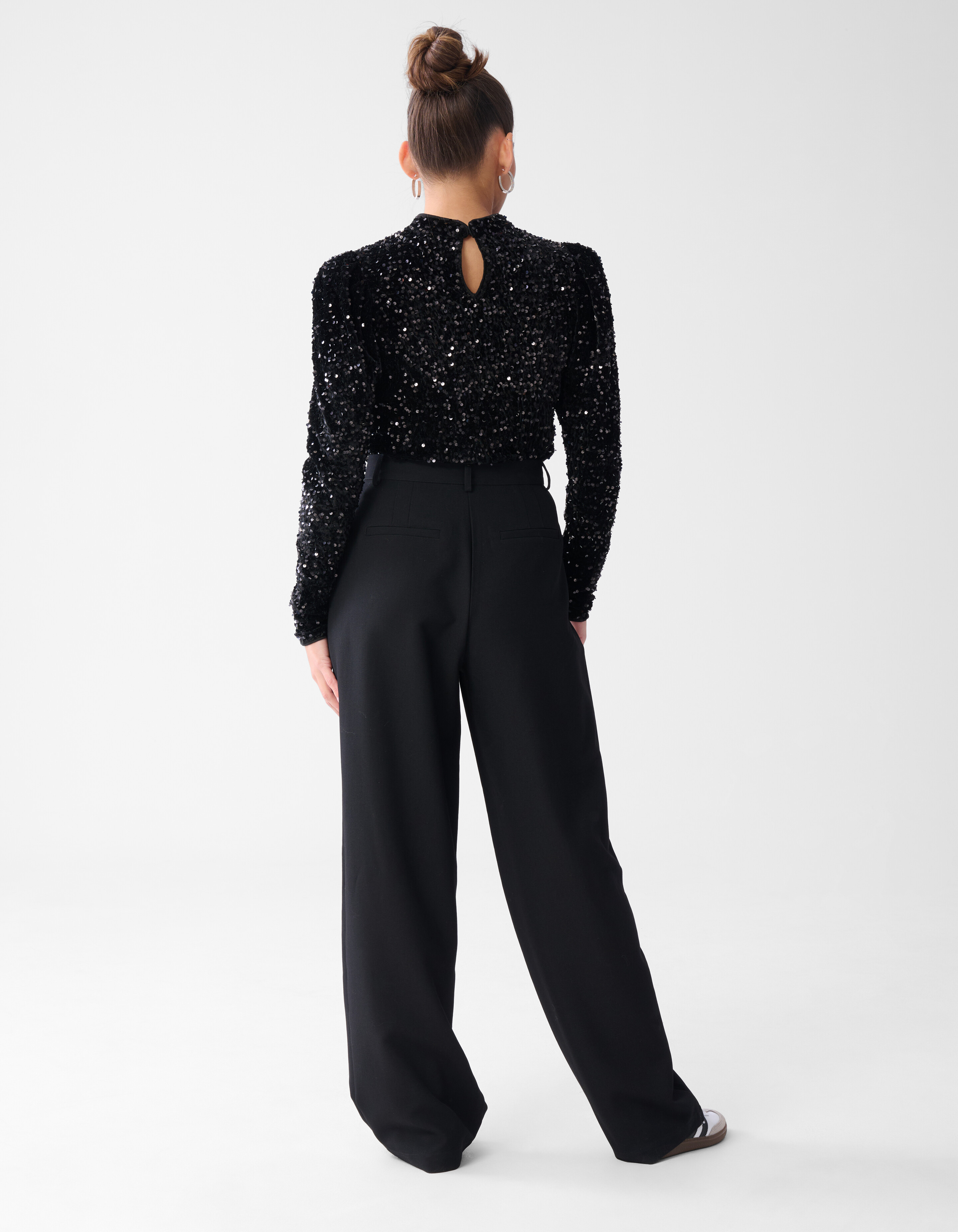 Velvet Pailletten Top Zwart SHOEBY WOMEN
