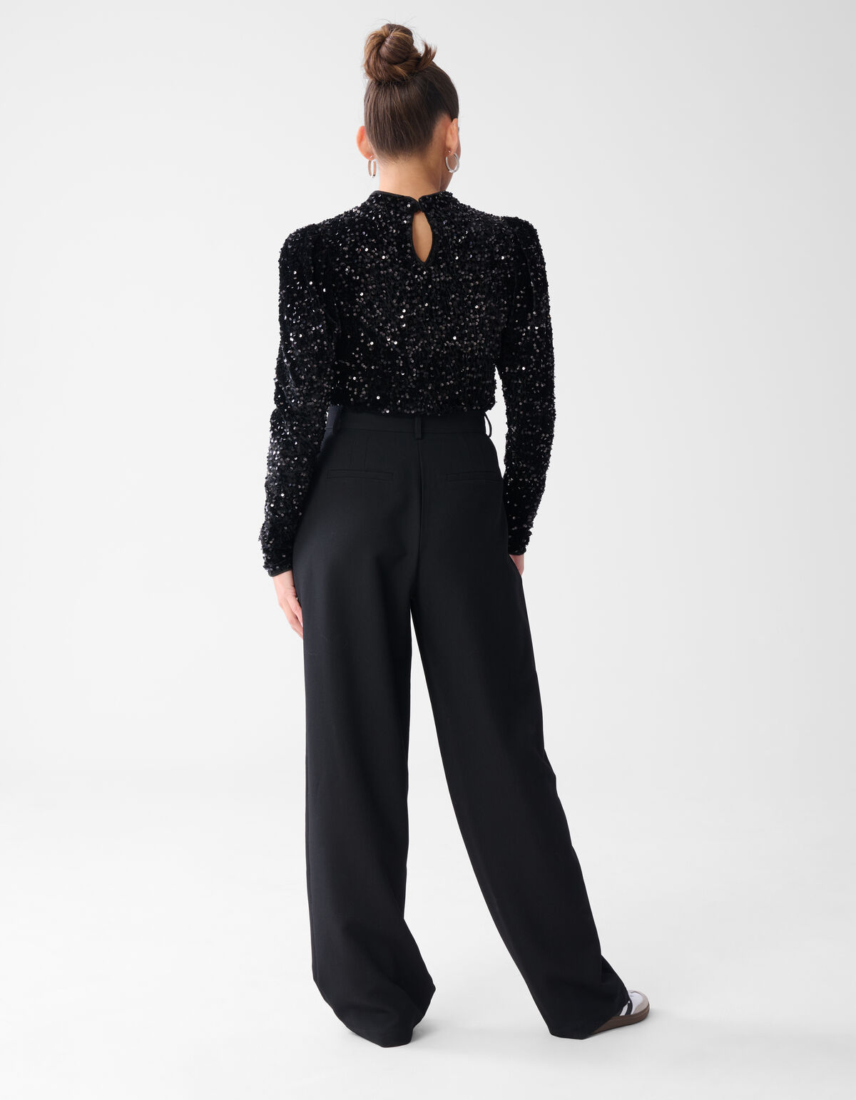 Velvet Pailletten Top Zwart SHOEBY WOMEN