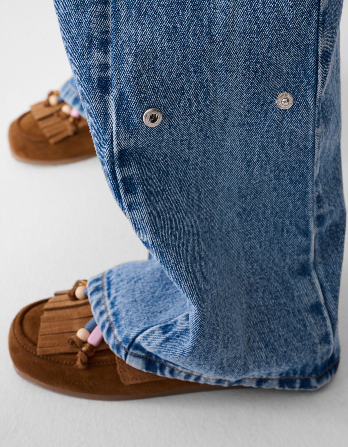Pleated Wide Leg Fit Jeans Blauw SHOEBY GIRLS