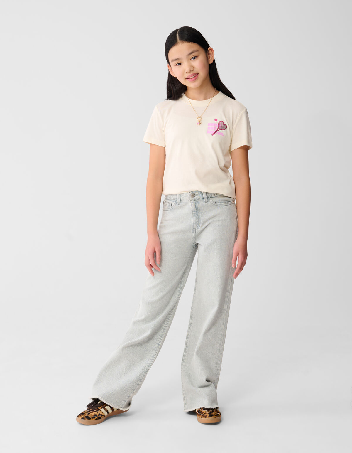 Heart Racket Artwork T-shirt Gebroken Wit SHOEBY GIRLS