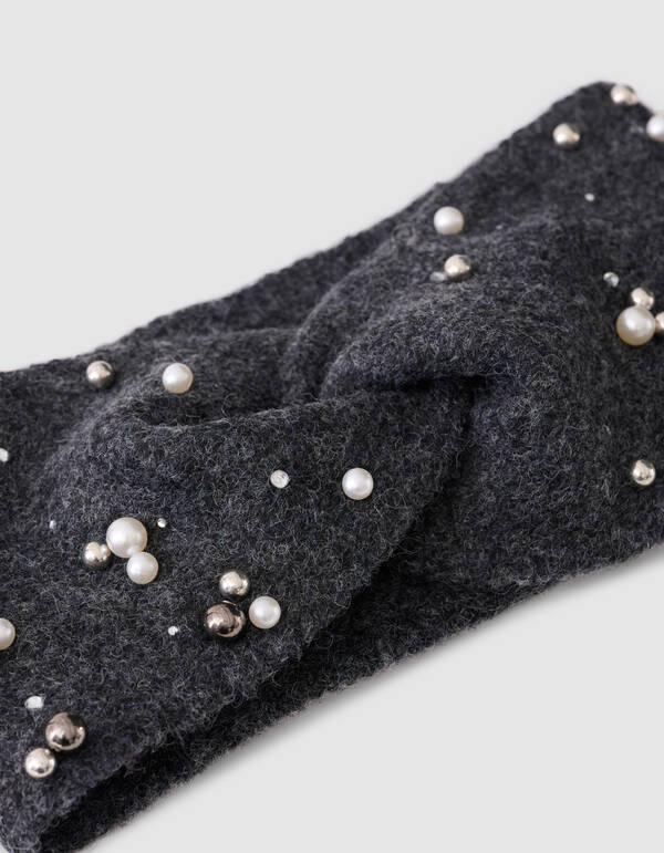 Beaded Haarband Donkergrijs SHOEBY ACCESSOIRES