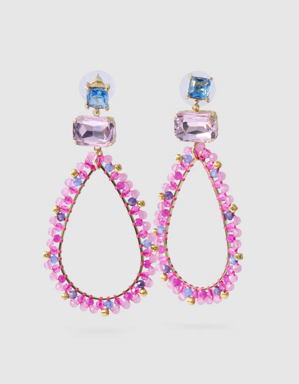 Statement Oval Oorbellen Roze SHOEBY ACCESSOIRES