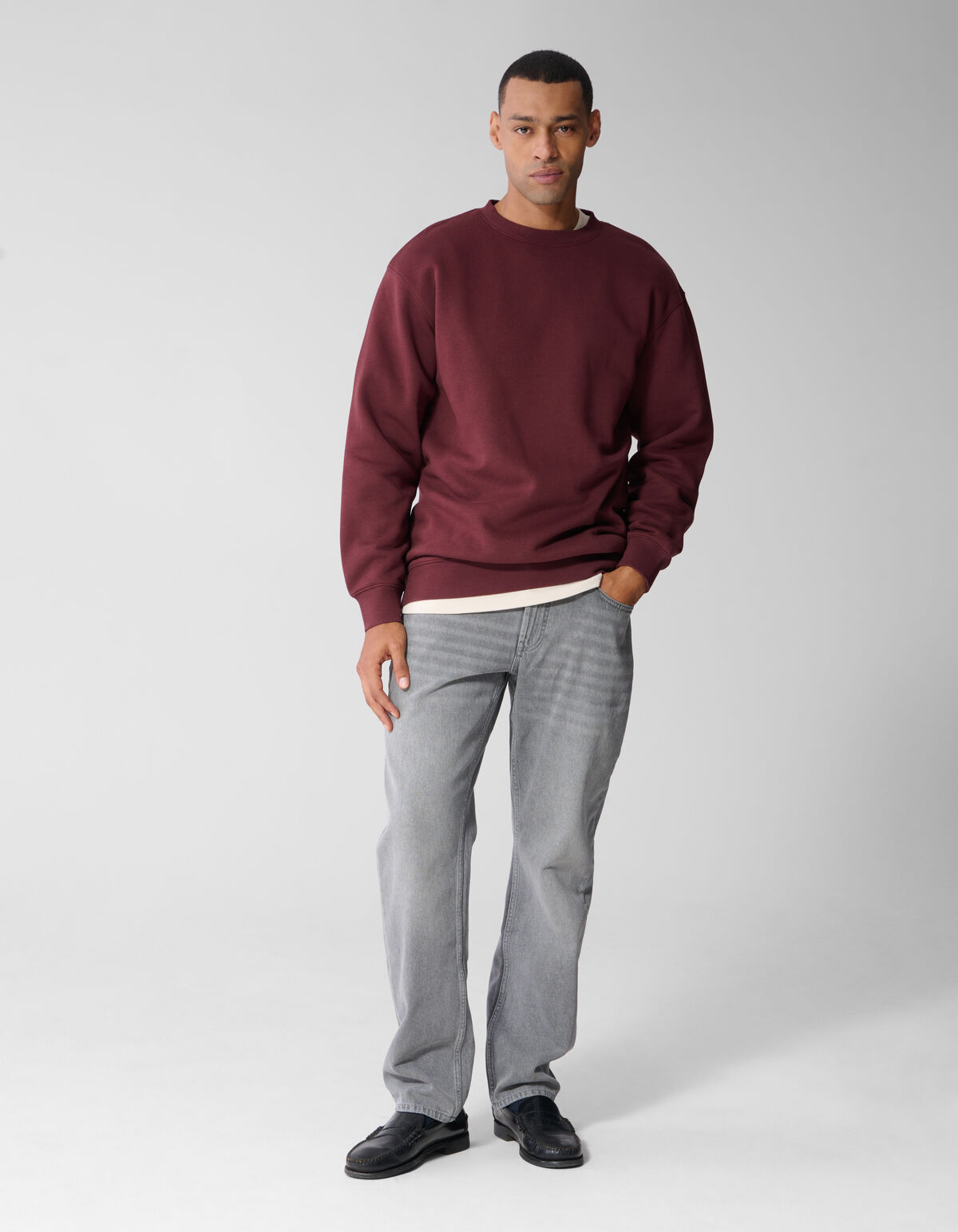 Crewneck Trui Donkerrood SHOEBY MEN
