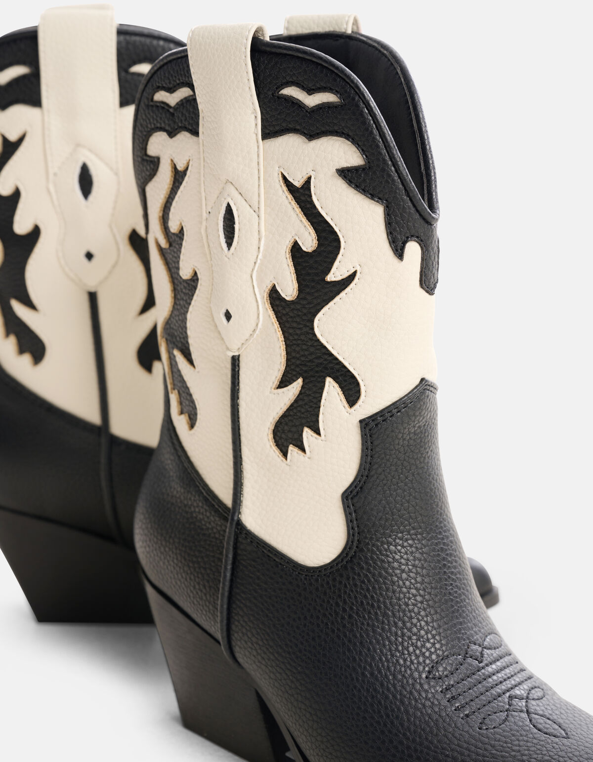 Middelhoge Cowboy Laars Zwart/Wit SHOEBY SHOES