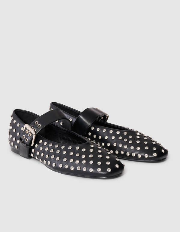 Strass Studs Instappers Zwart SCHOENEN SHOEBY