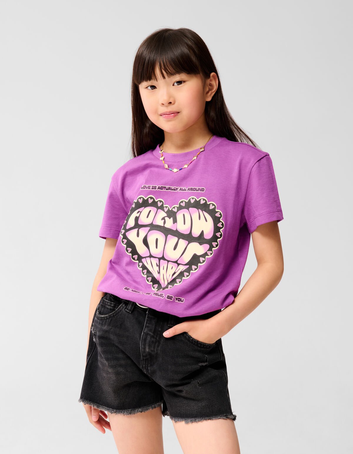 Heart Artwork T-shirt Paars SHOEBY GIRLS