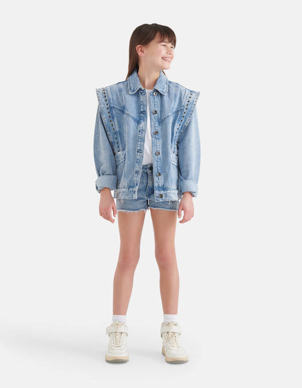 Destroyed Spijkerjack Blauw By Nicolette SHOEBY GIRLS