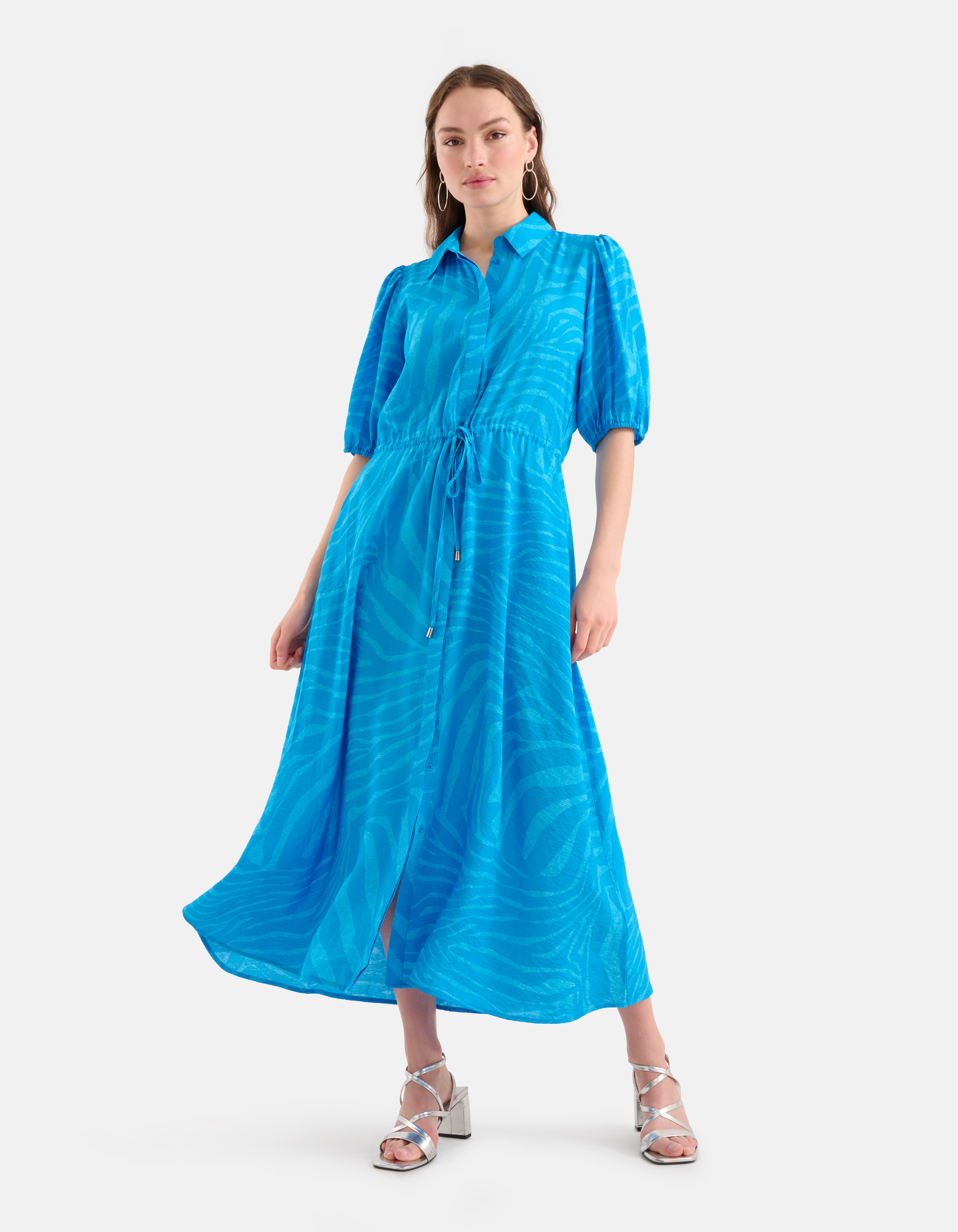 Zebra Print Maxi Jurk Blauw SHOEBY WOMEN