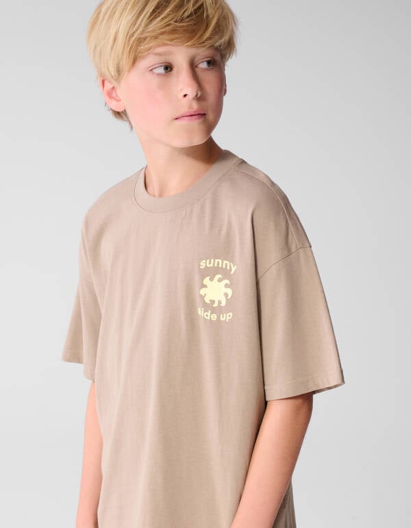 Sunny Side Artwork T-shirt Taupe SHOEBY BOYS