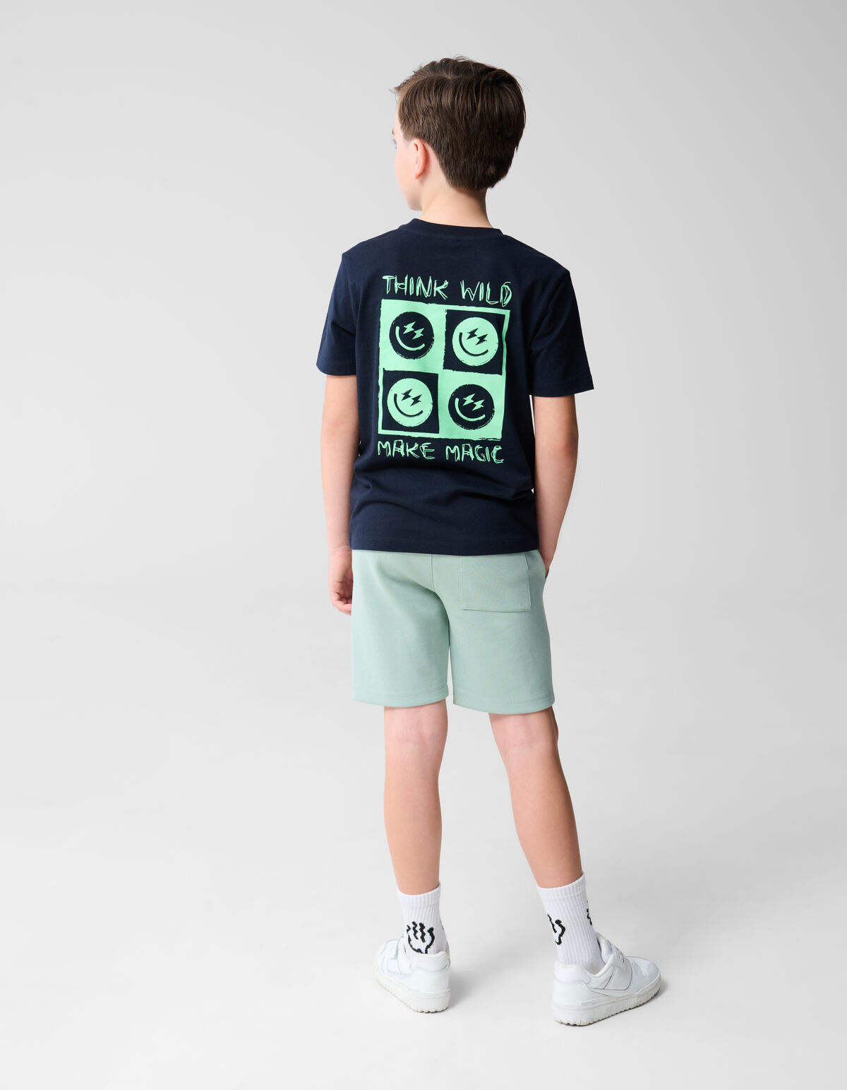 Smiley Artwork T-shirt Donkerblauw SHOEBY BOYS