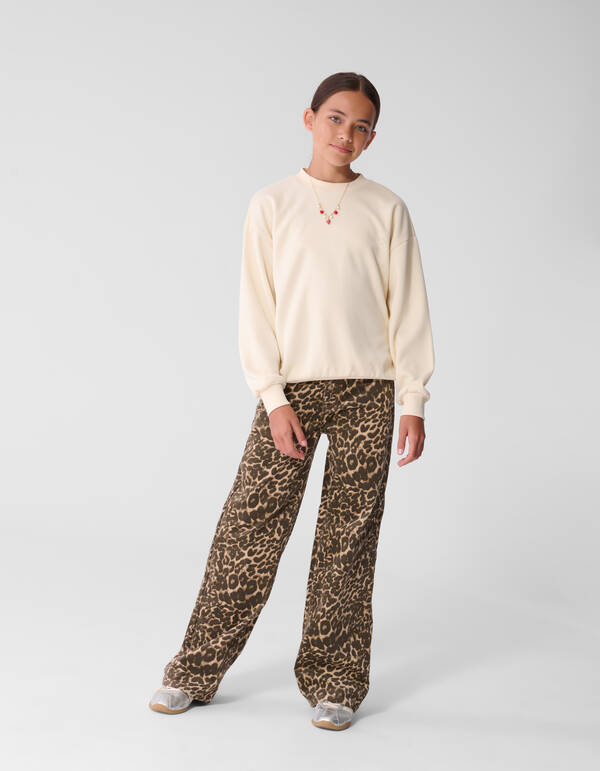Strass Tekst Sweater Gebroken Wit SHOEBY GIRLS