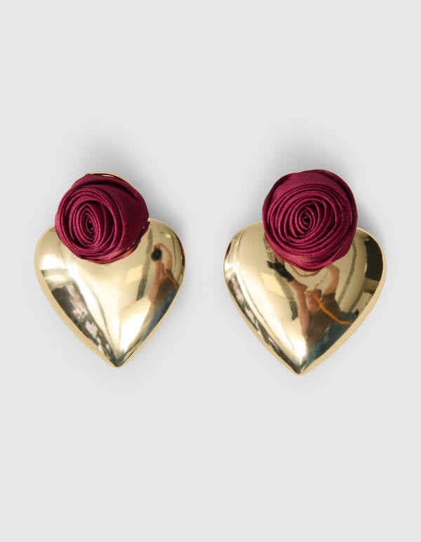 Roos Heart Oorbellen Goud SHOEBY ACCESSOIRES