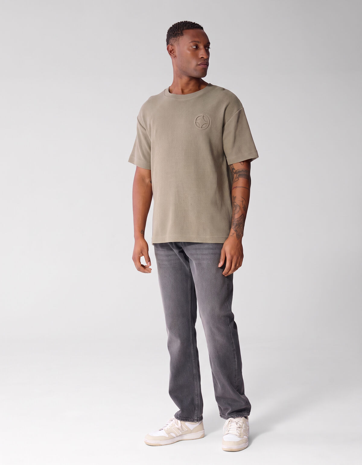 Waffle T-shirt Groen SHOEBY MEN