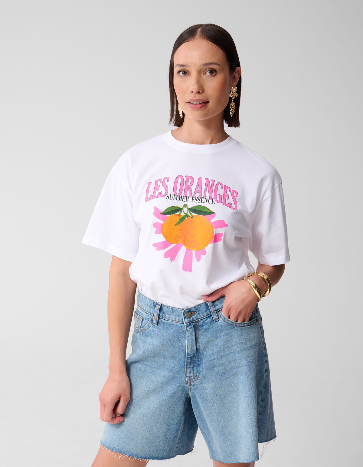 Oversized Les Oranges T-shirt Wit SHOEBY WOMEN