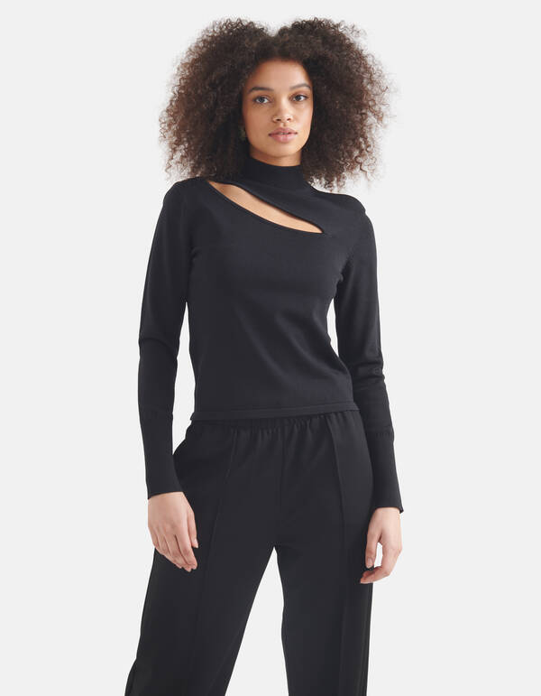 Cut Out Top Zwart SHOEBY WOMEN
