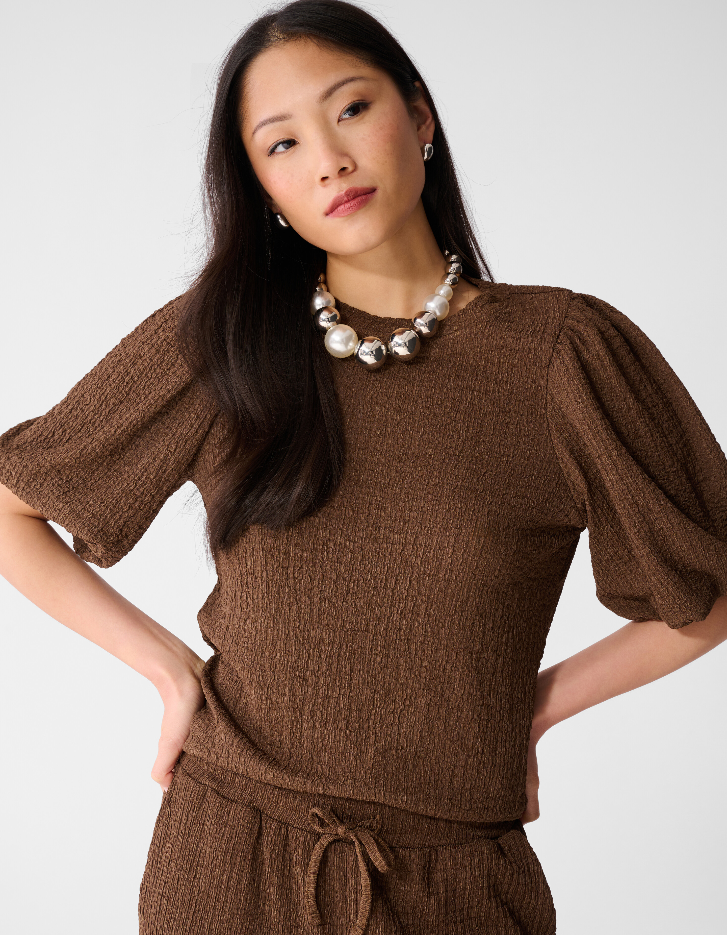 Crinkle Balloon Top Bruin SHOEBY WOMEN