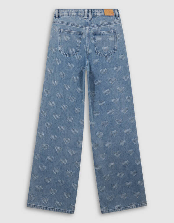 Heart Wide Leg Jeans Blauw SHOEBY GIRLS