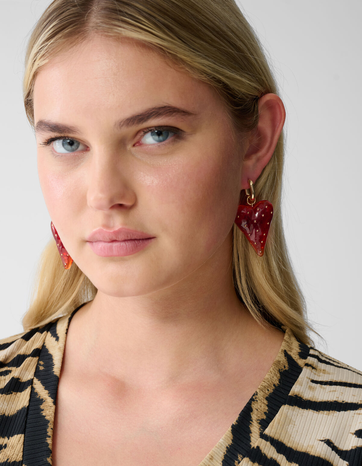 Dotted Heart Oorbellen Rood SHOEBY ACCESSOIRES