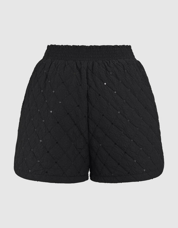 Quilted Embellished Short Zwart SHOEBY WOMEN