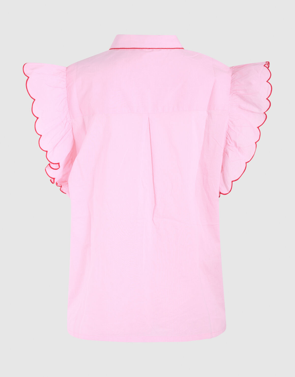 Embroidery Ruffle Top Roze SHOEBY WOMEN