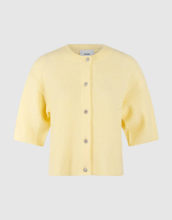 Korte Mouwen Vest Geel SHOEBY WOMEN