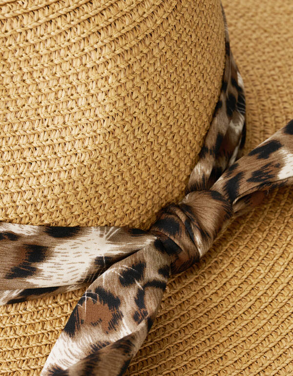 Leopard Sjaal Hoed Lichtbruin SHOEBY ACCESSOIRES