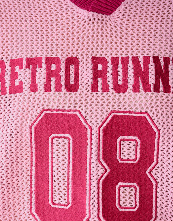 Oversized Baseball T-shirt Roze SHOEBY WOMEN