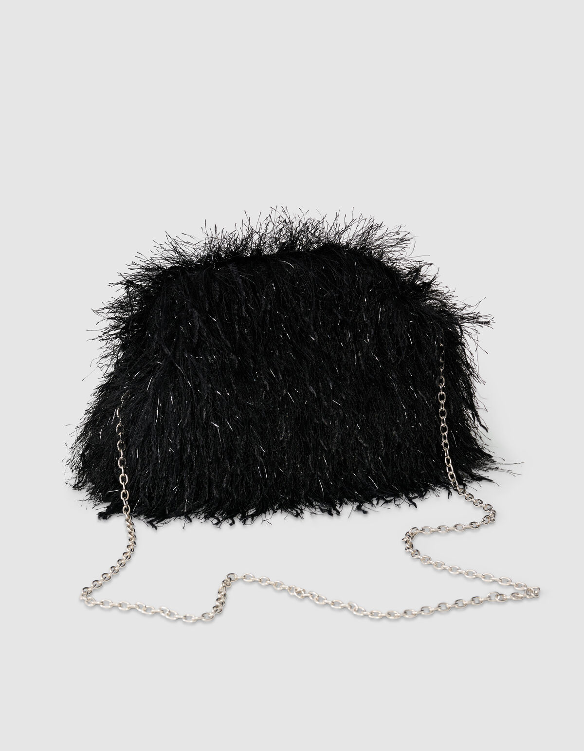 Feather Clutch Zwart SHOEBY ACCESSOIRES