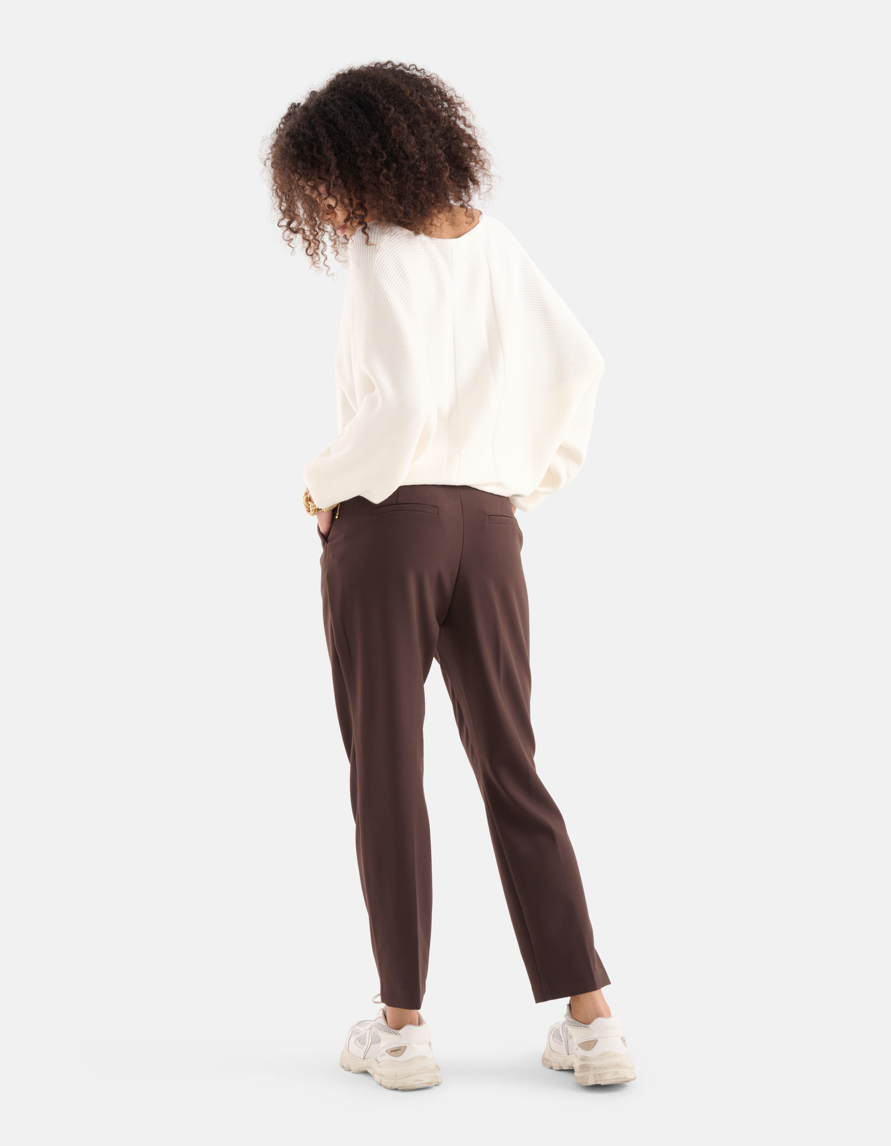 Straight Fit Pantalon Donkerbruin EKSEPT