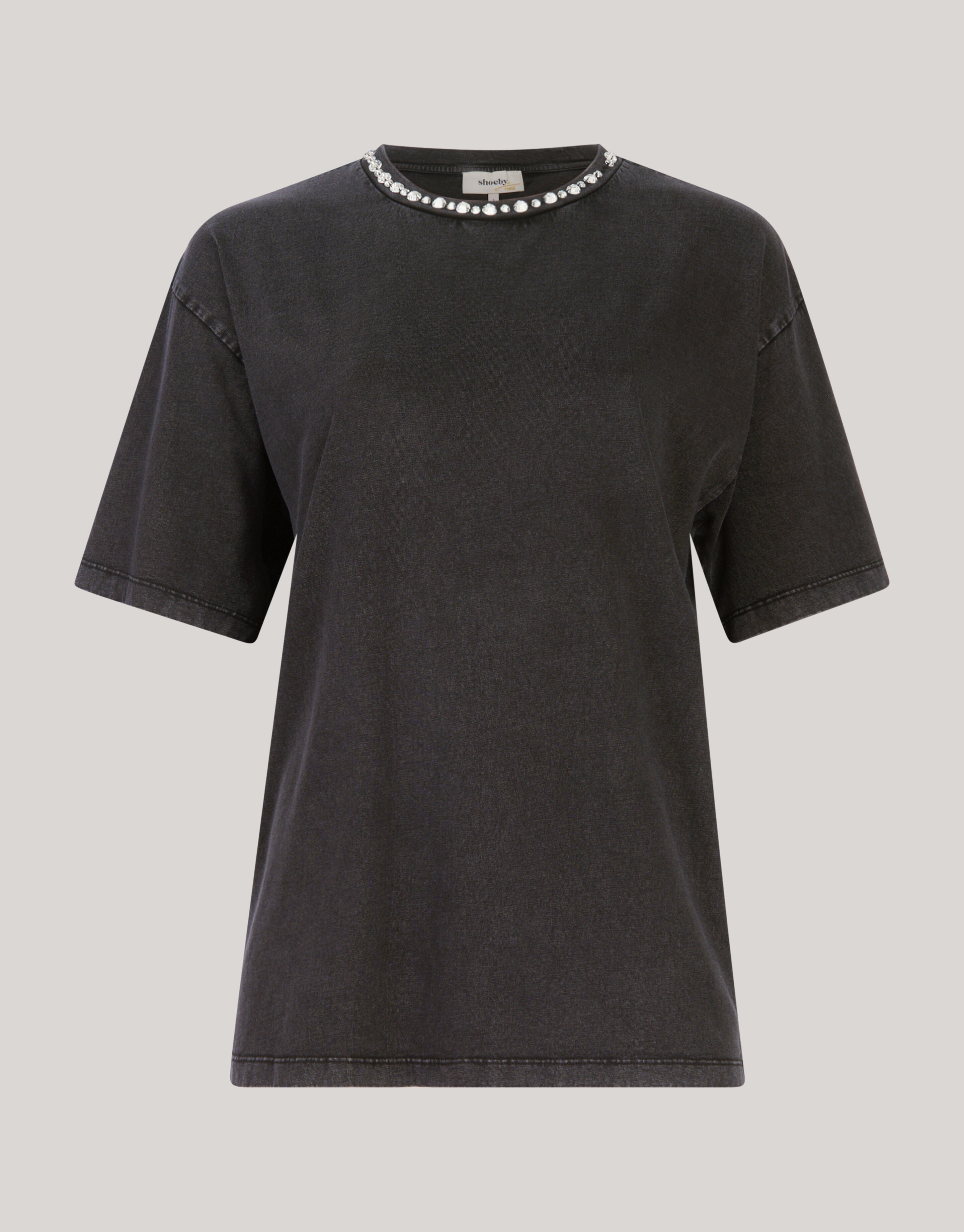 Embellished T-shirt Donkergrijs SHOEBY WOMEN
