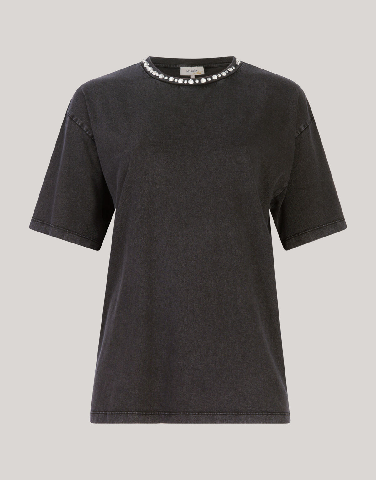 Embellished T-shirt Donkergrijs SHOEBY WOMEN