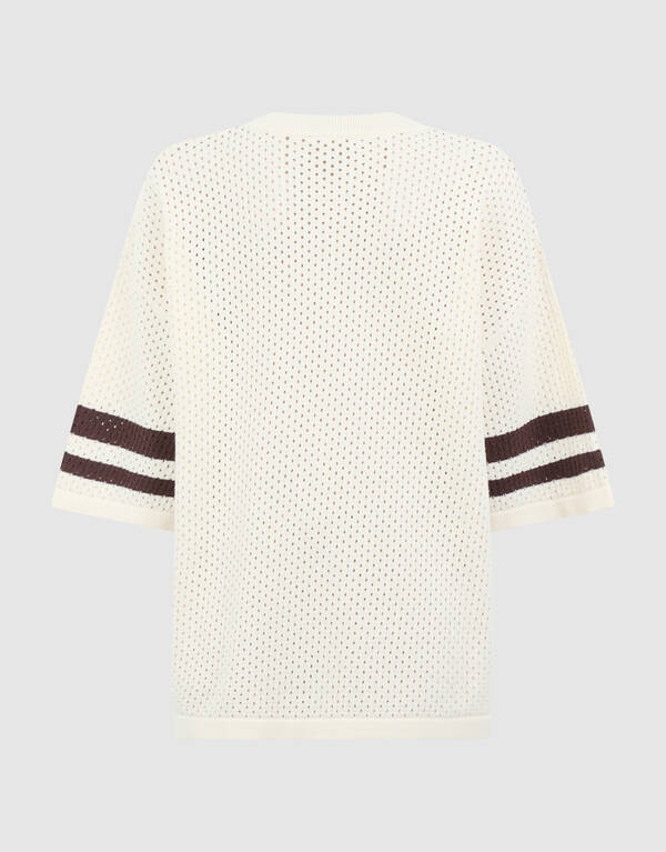 Sporty Mesh T-shirt Gebroken Wit SHOEBY BOYS