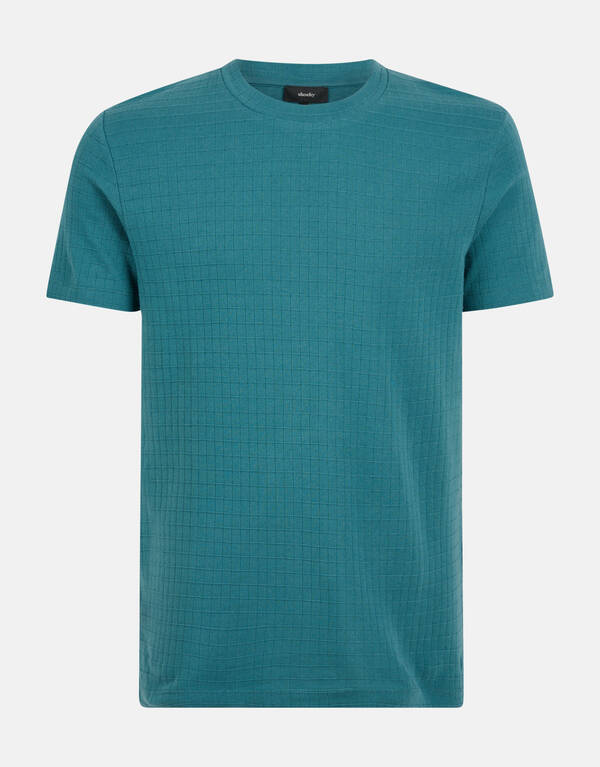 Structuur T-shirt Turquoise SHOEBY MEN