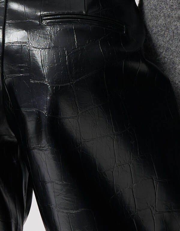 Croco Barrel Fit Broek Zwart SHOEBY WOMEN
