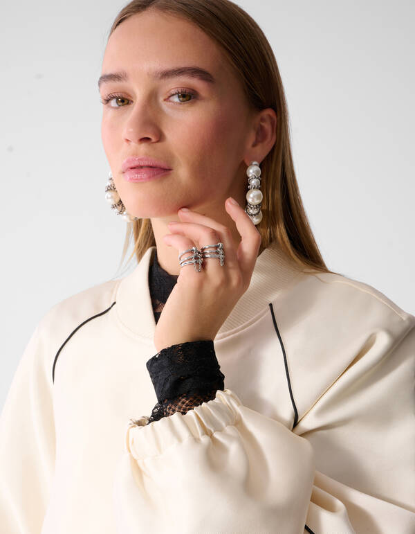Stack Strass Ringen Set Zilver SHOEBY ACCESSOIRES