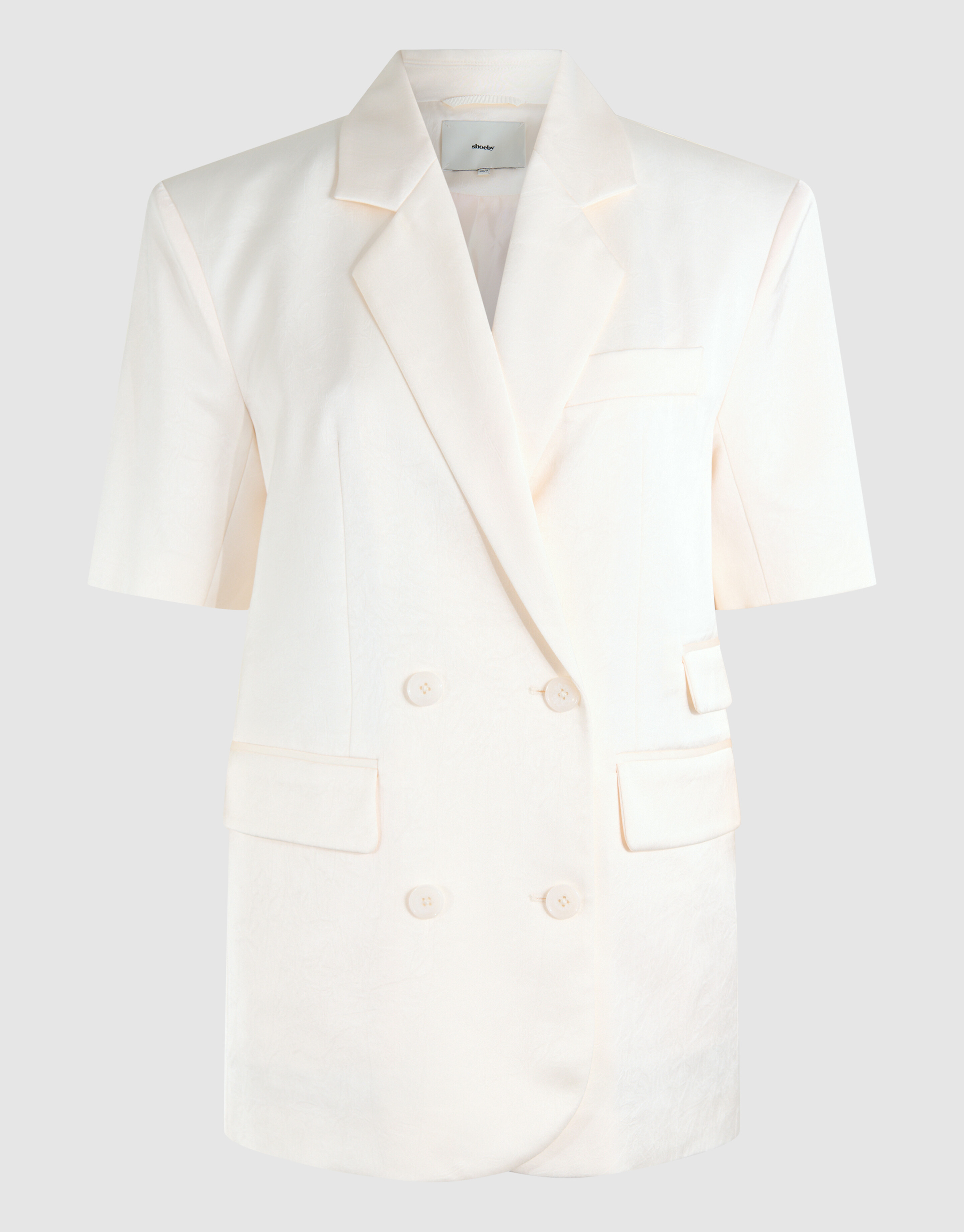 Short Sleeve Blazer Gebroken Wit SHOEBY WOMEN