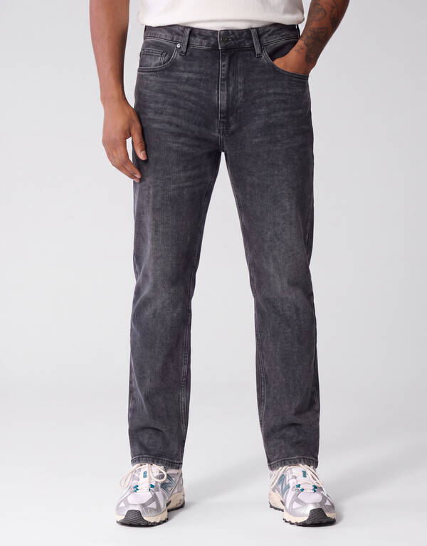 Slim Straight Fit Jeans Donkergrijs L34 SHOEBY MEN