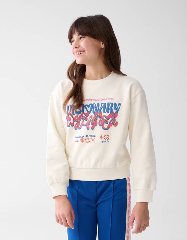 Artwork Sweater Gebroken Wit SHOEBY GIRLS