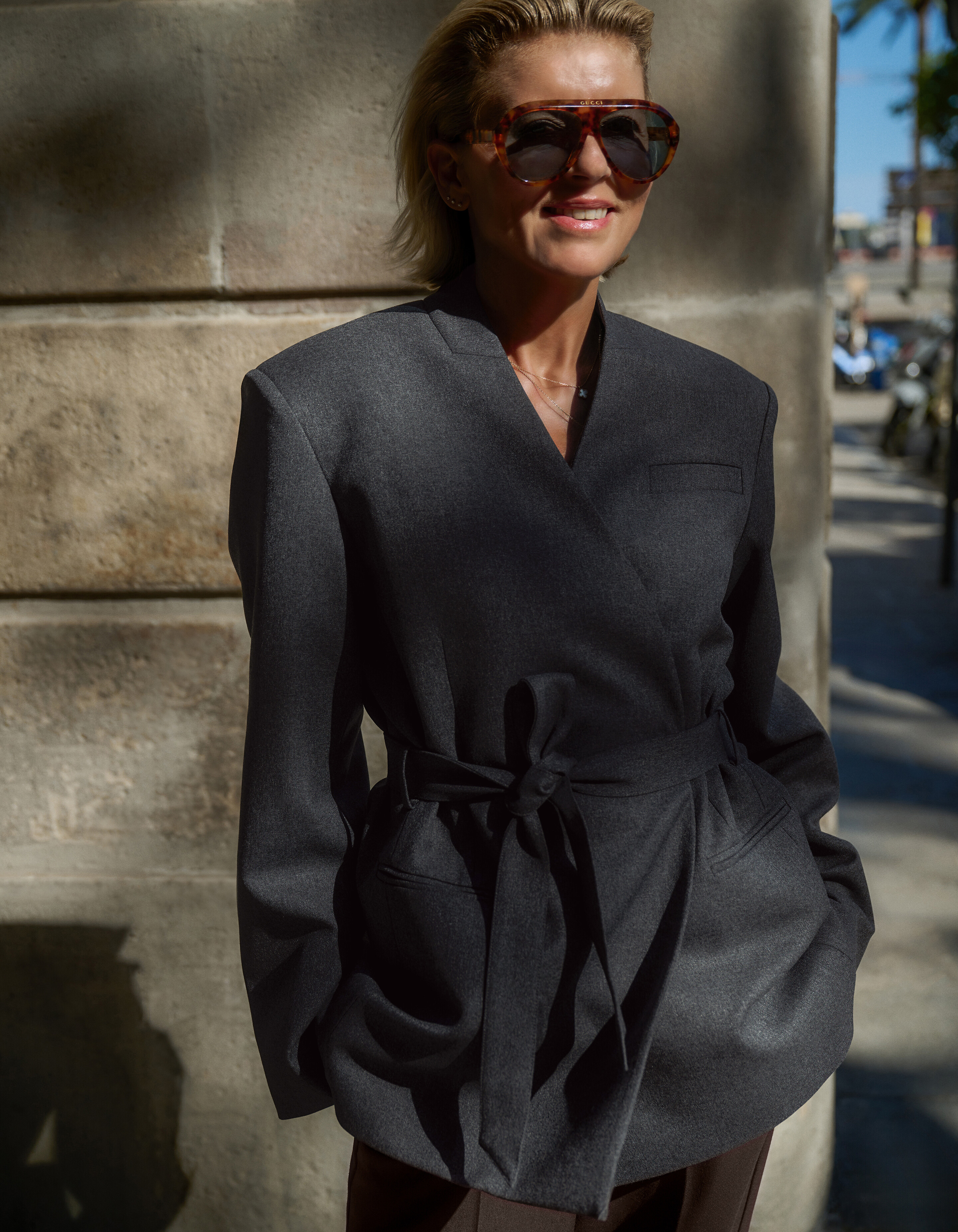 Oversized Wrap Blazer Donkergrijs By Lonneke SHOEBY WOMEN